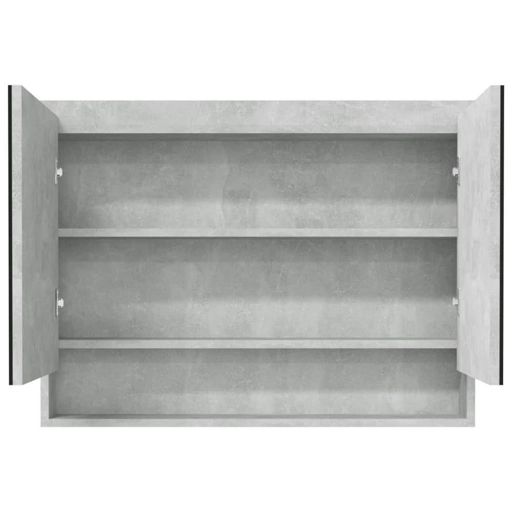 Badkamerkast met spiegel 80x15x60 cm MDF betongrijs MeubelReus