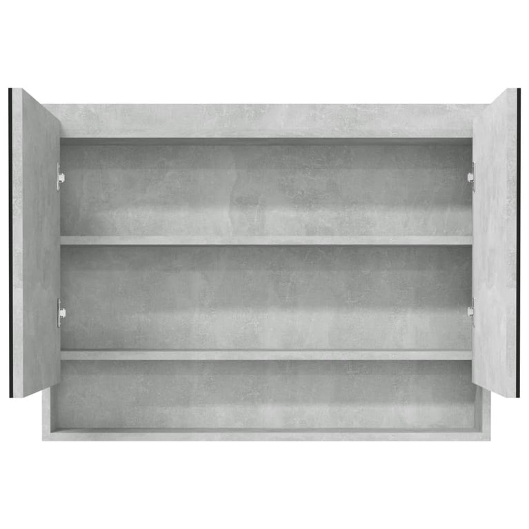 Badkamerkast met spiegel 80x15x60 cm MDF betongrijs MeubelReus