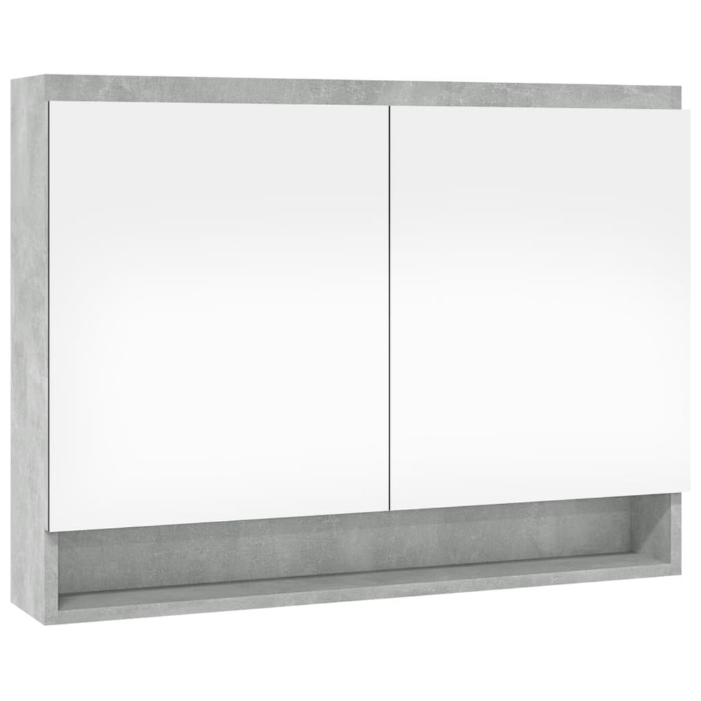 Badkamerkast met spiegel 80x15x60 cm MDF betongrijs MeubelReus
