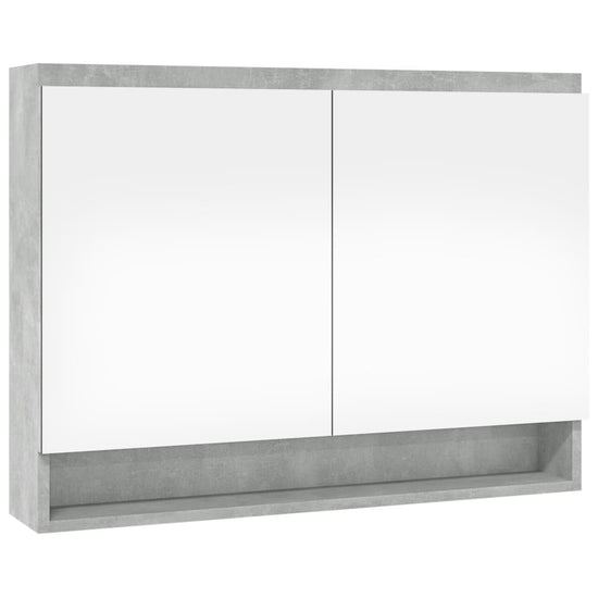 Badkamerkast met spiegel 80x15x60 cm MDF betongrijs MeubelReus