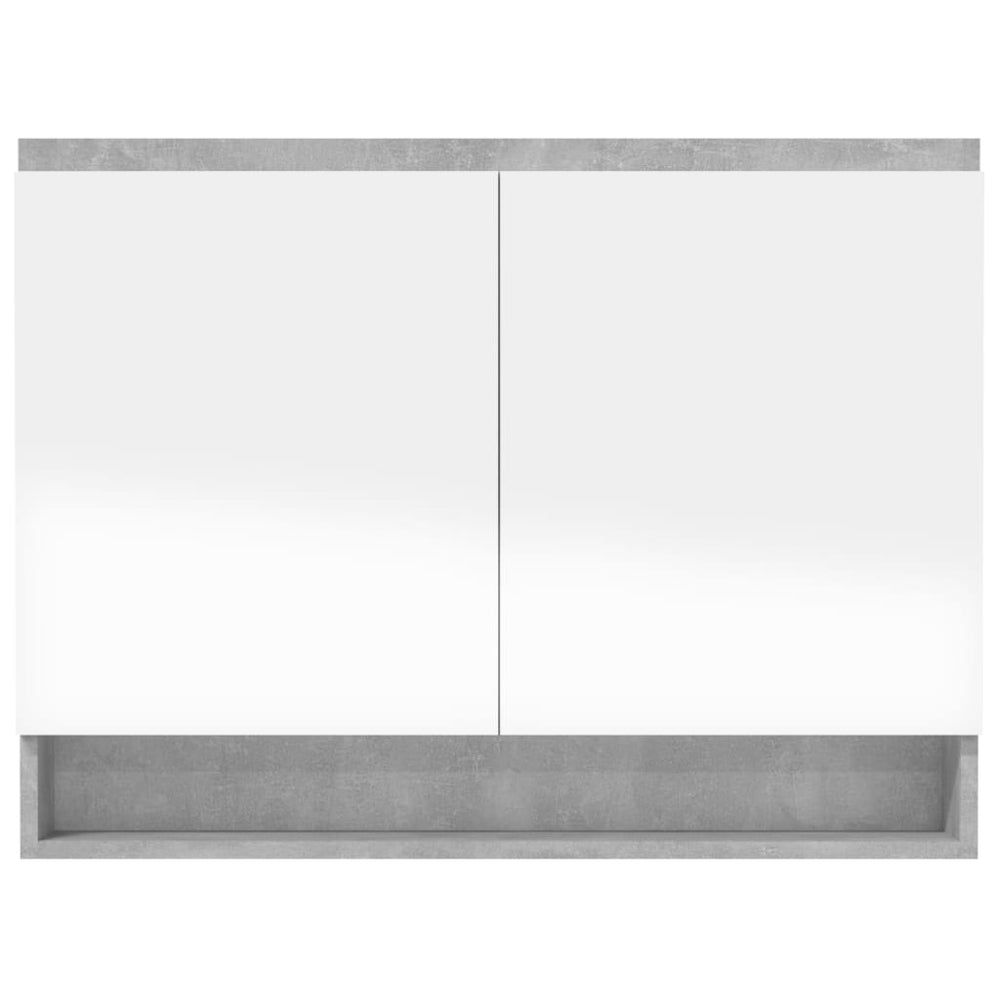 Badkamerkast met spiegel 80x15x60 cm MDF betongrijs MeubelReus