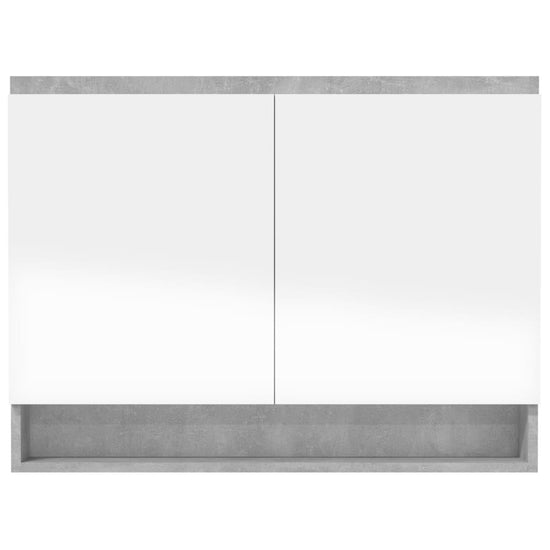 Badkamerkast met spiegel 80x15x60 cm MDF betongrijs MeubelReus