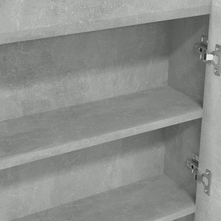 Badkamerkast met spiegel 80x15x60 cm MDF betongrijs MeubelReus