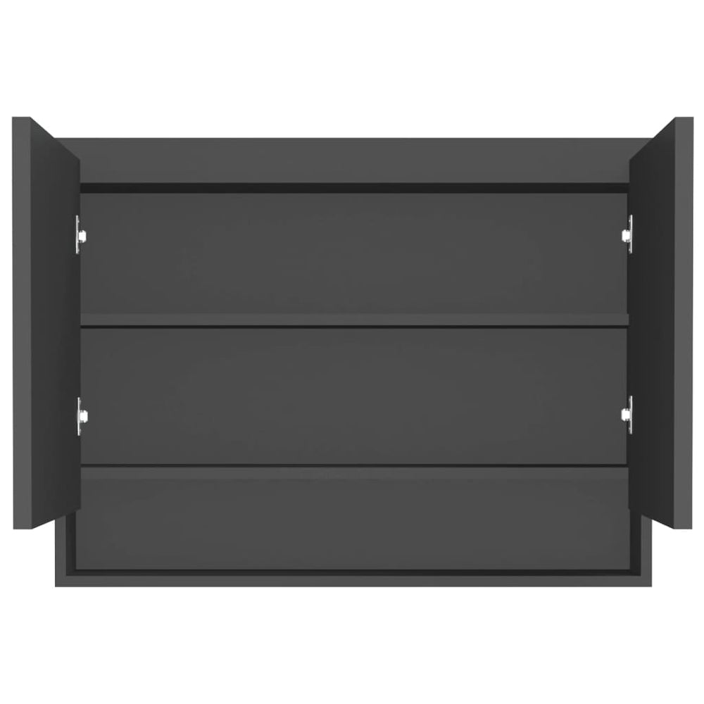 Badkamerkast met spiegel 80x15x60 cm MDF antracietkleurig MeubelReus