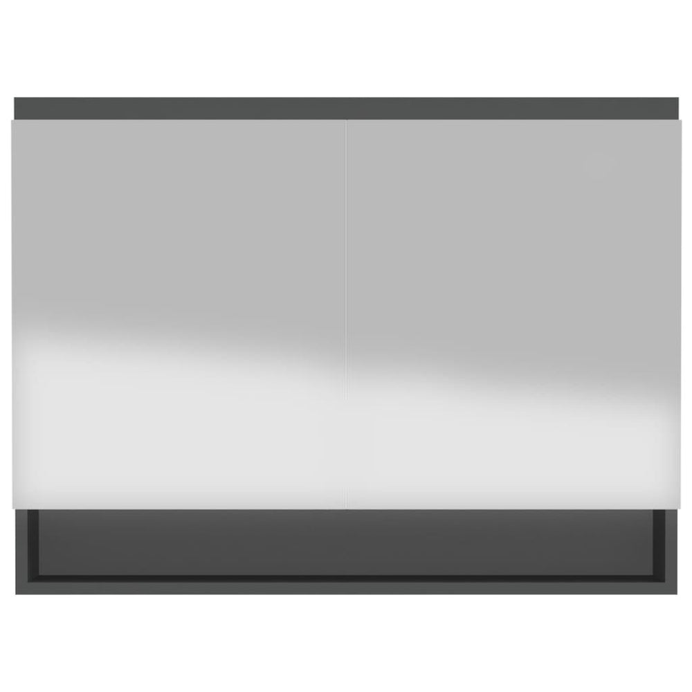 Badkamerkast met spiegel 80x15x60 cm MDF antracietkleurig MeubelReus