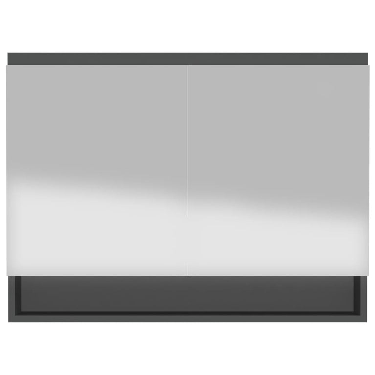Badkamerkast met spiegel 80x15x60 cm MDF antracietkleurig MeubelReus