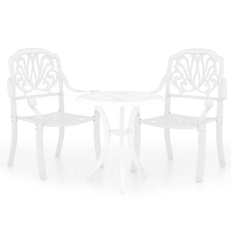 3-delige Bistroset gietaluminium wit