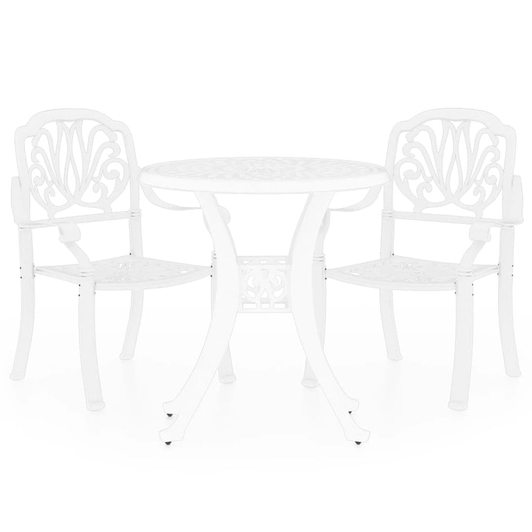 3-delige Bistroset gietaluminium wit