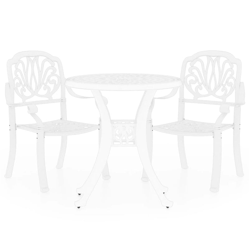 3-delige Bistroset gietaluminium wit