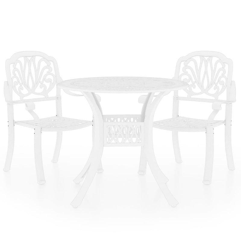 3-delige Bistroset gietaluminium wit