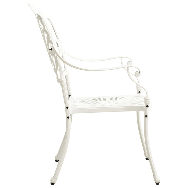 3-delige Bistroset gietaluminium wit
