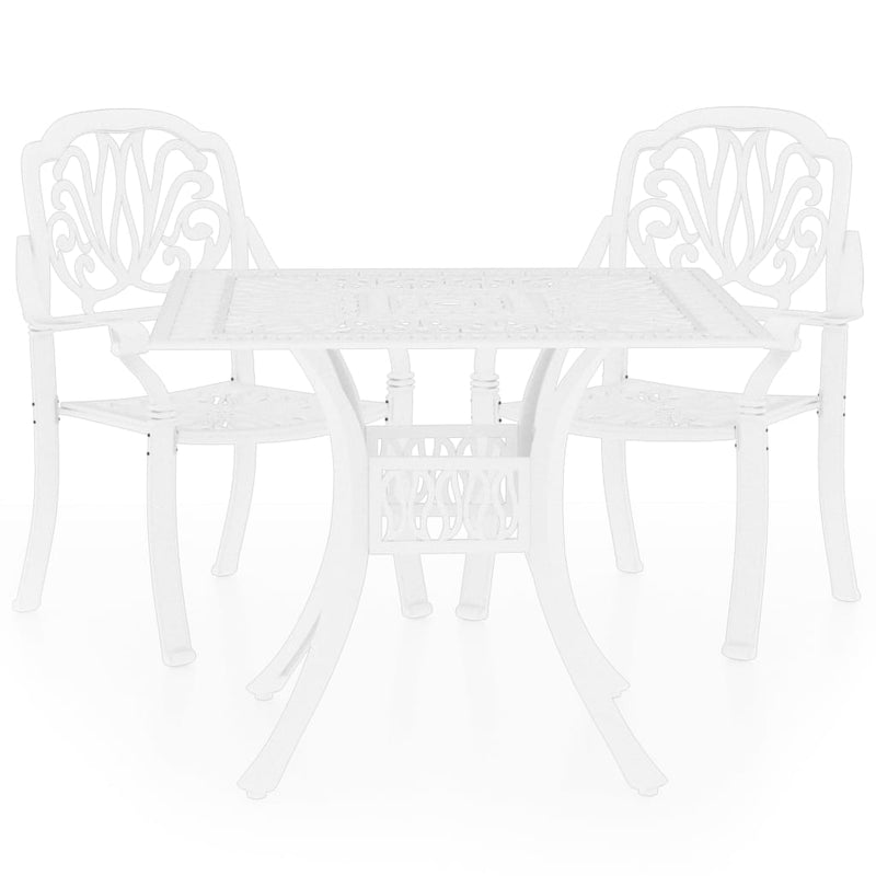 3-delige Bistroset gietaluminium wit