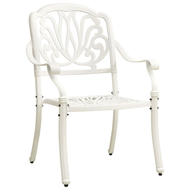 3-delige Bistroset gietaluminium wit