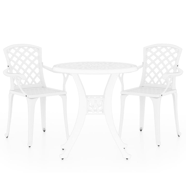 3-delige Bistroset gietaluminium wit