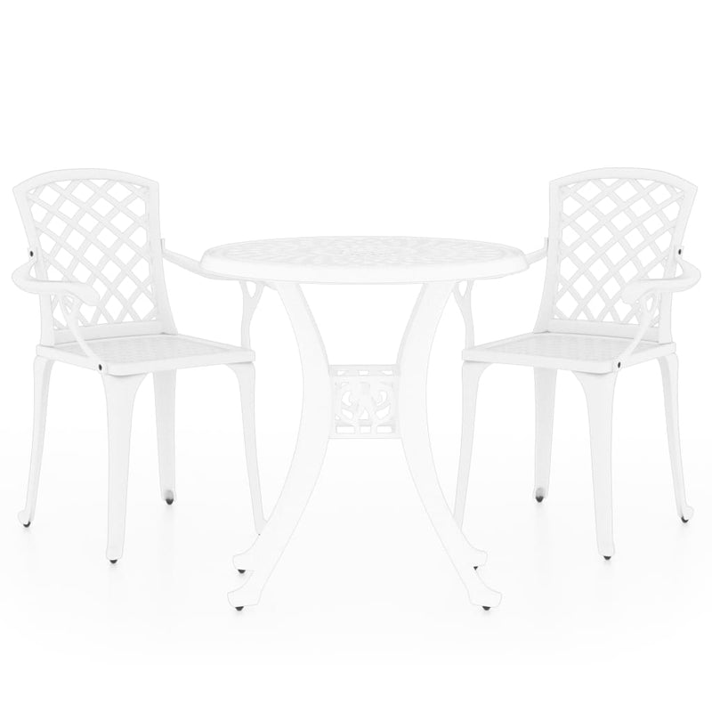 3-delige Bistroset gietaluminium wit