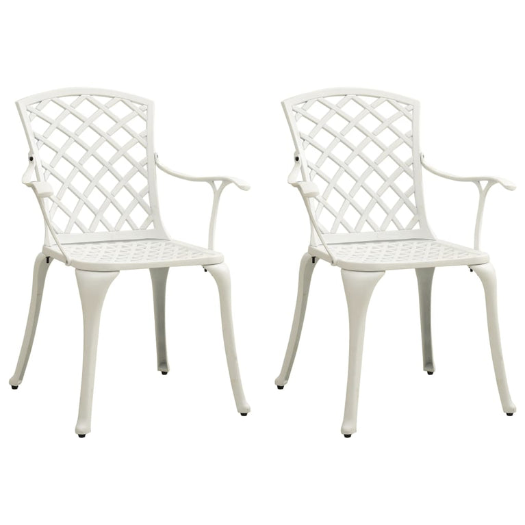 3-delige Bistroset gietaluminium wit