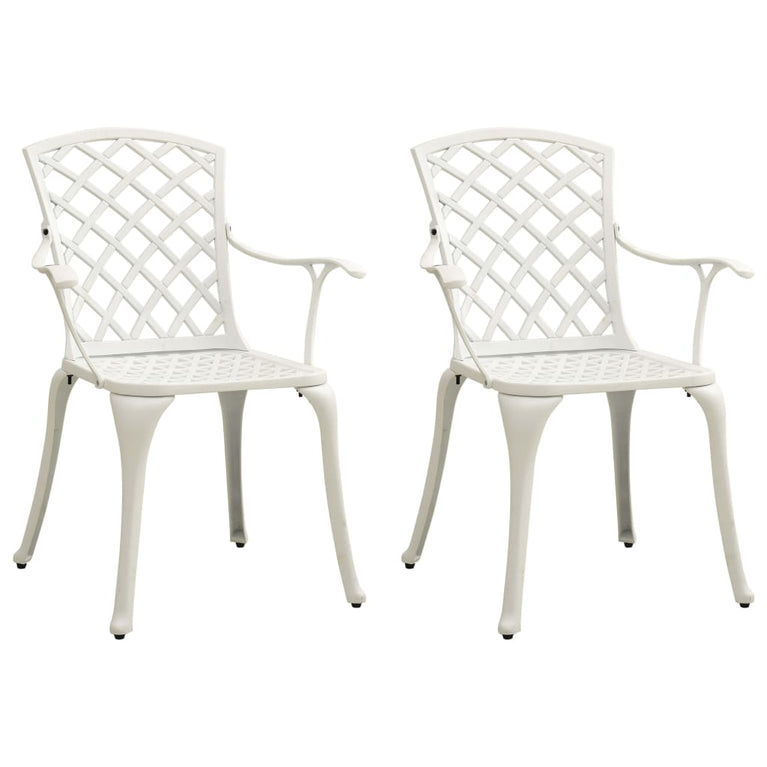 3-delige Bistroset gietaluminium wit