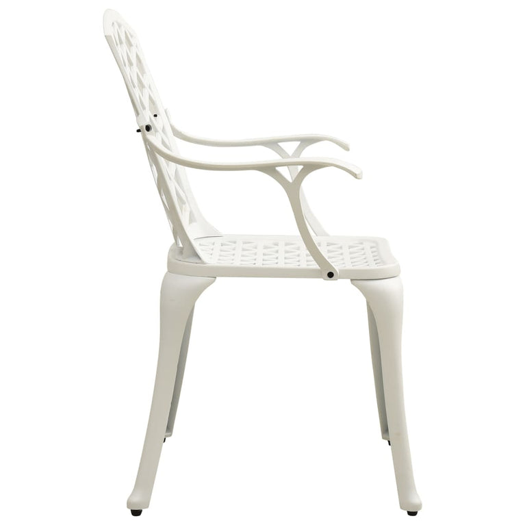 3-delige Bistroset gietaluminium wit