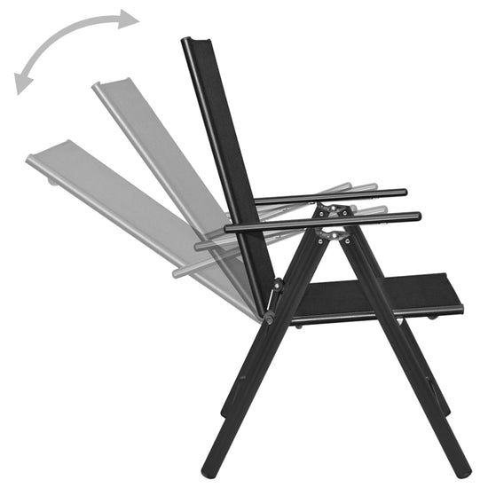 3-delige Bistroset aluminium en textileen zwart MeubelReus