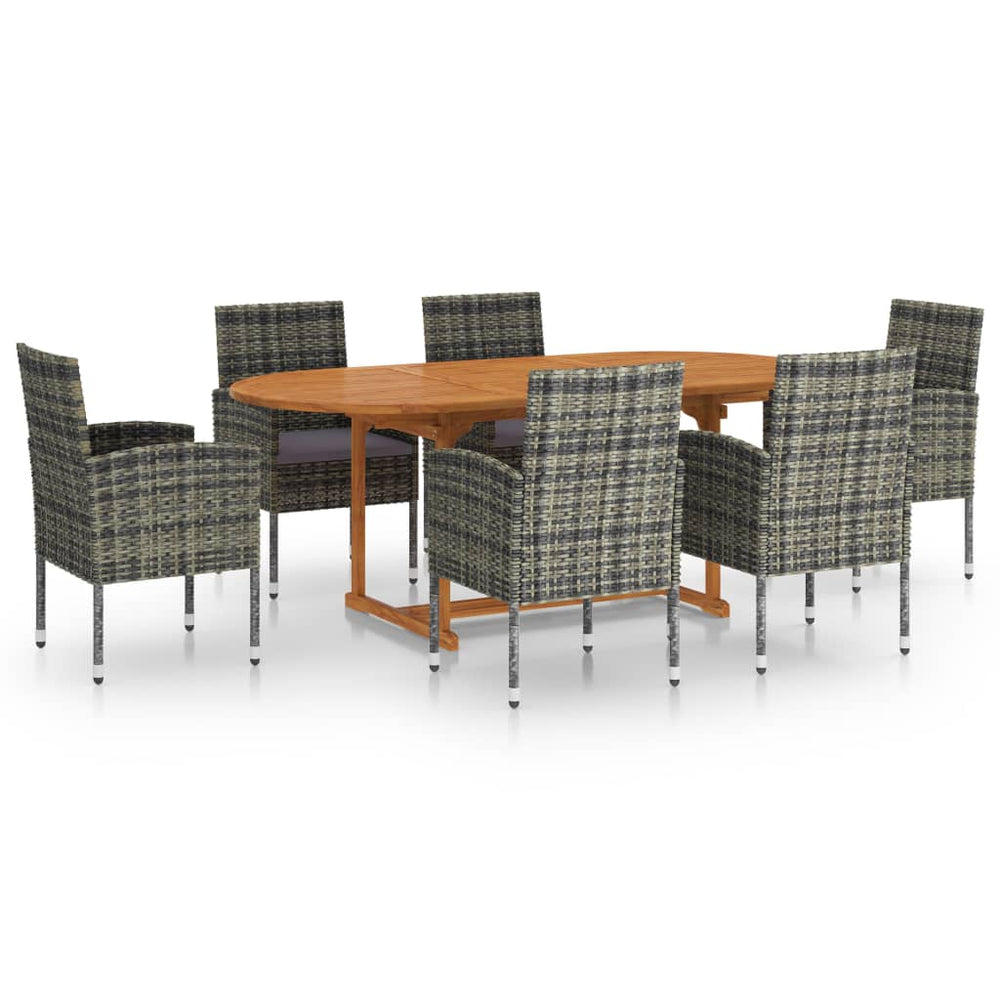 7-delige Tuinset poly rattan antracietkleurig MeubelReus