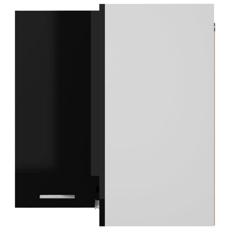 Hanghoekkast 57x57x60 cm spaanplaat hoogglans zwart MeubelReus