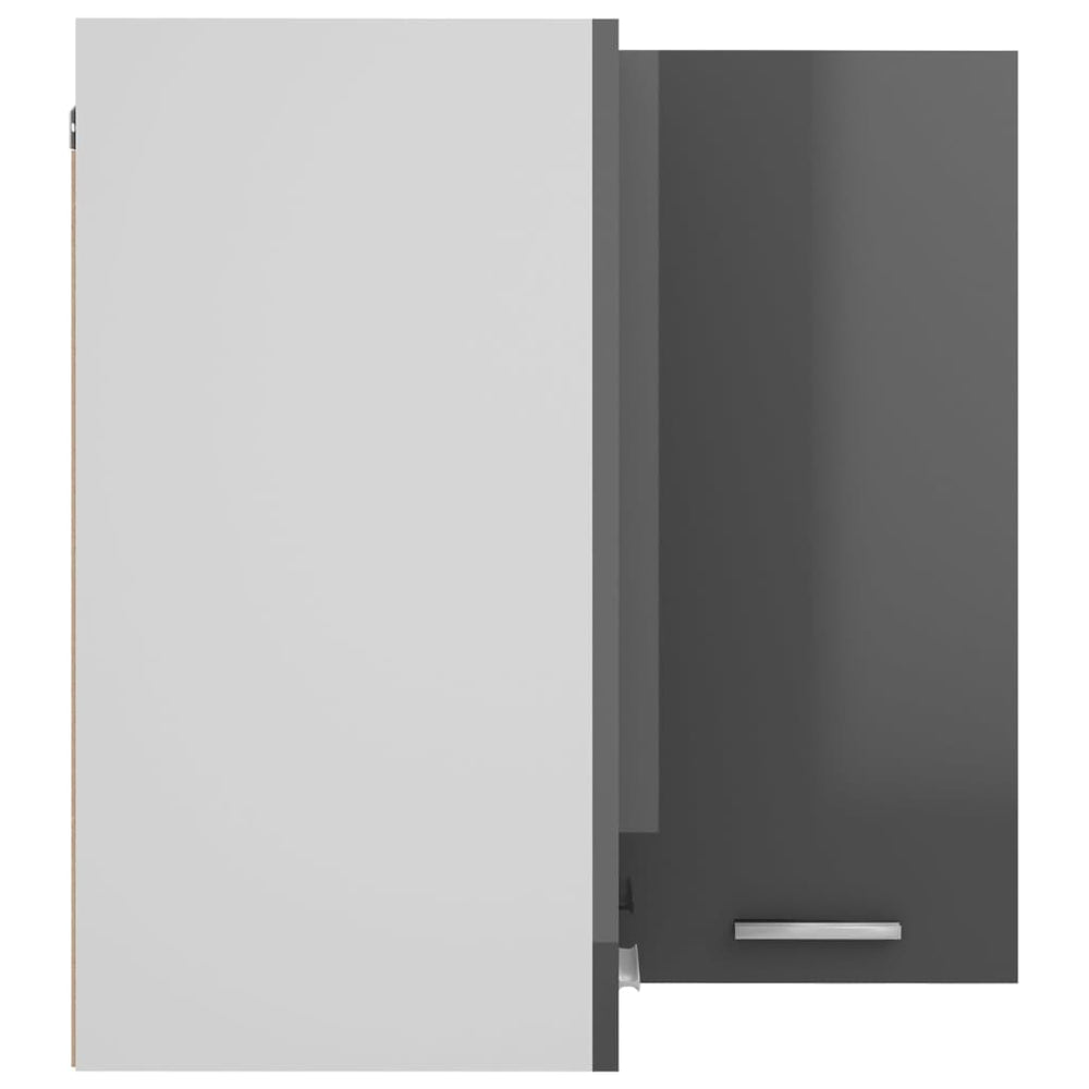 Hanghoekkast 57x57x60 cm spaanplaat hoogglans grijs MeubelReus