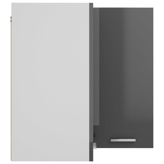 Hanghoekkast 57x57x60 cm spaanplaat hoogglans grijs MeubelReus