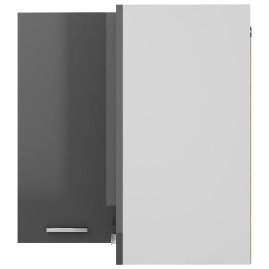 Hanghoekkast 57x57x60 cm spaanplaat hoogglans grijs MeubelReus