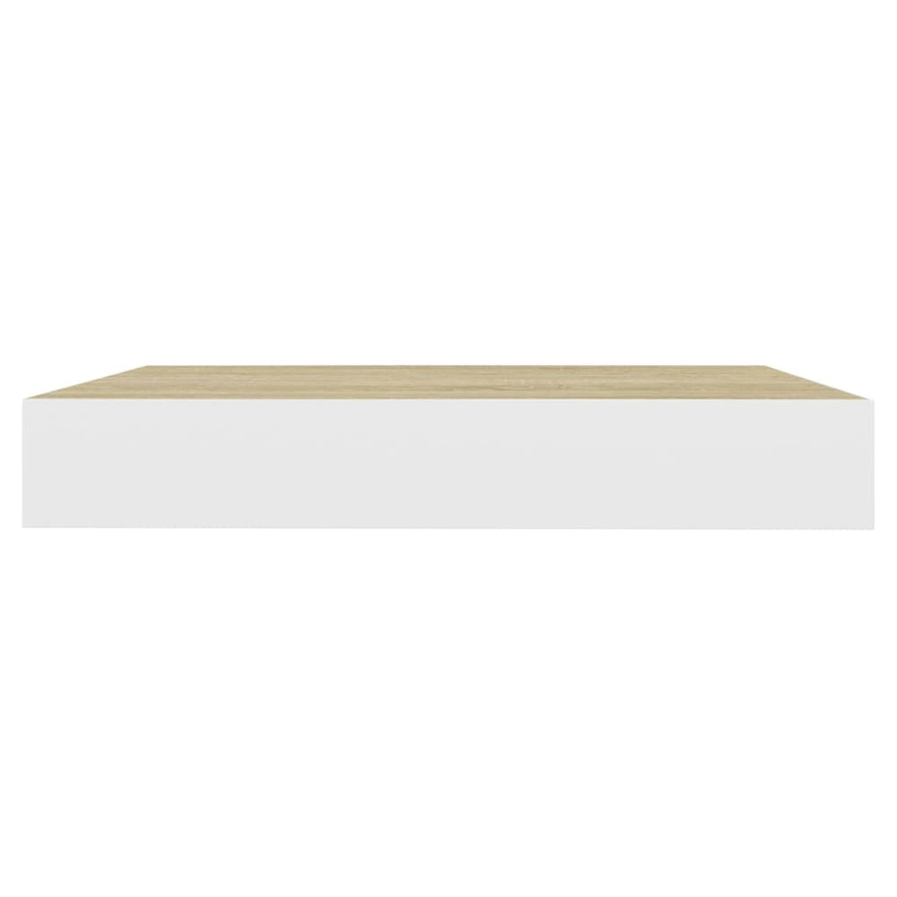 Wandschappen zwevend 4 st 23x23,5x3,8 cm MDF eikenkleurig wit MeubelReus