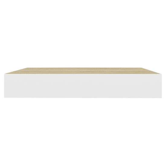 Wandschappen zwevend 4 st 23x23,5x3,8 cm MDF eikenkleurig wit MeubelReus