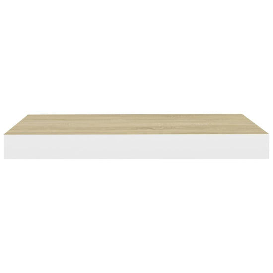 Wandschappen zwevend 4 st 40x23x3,8 cm MDF eikenkleurig en wit MeubelReus