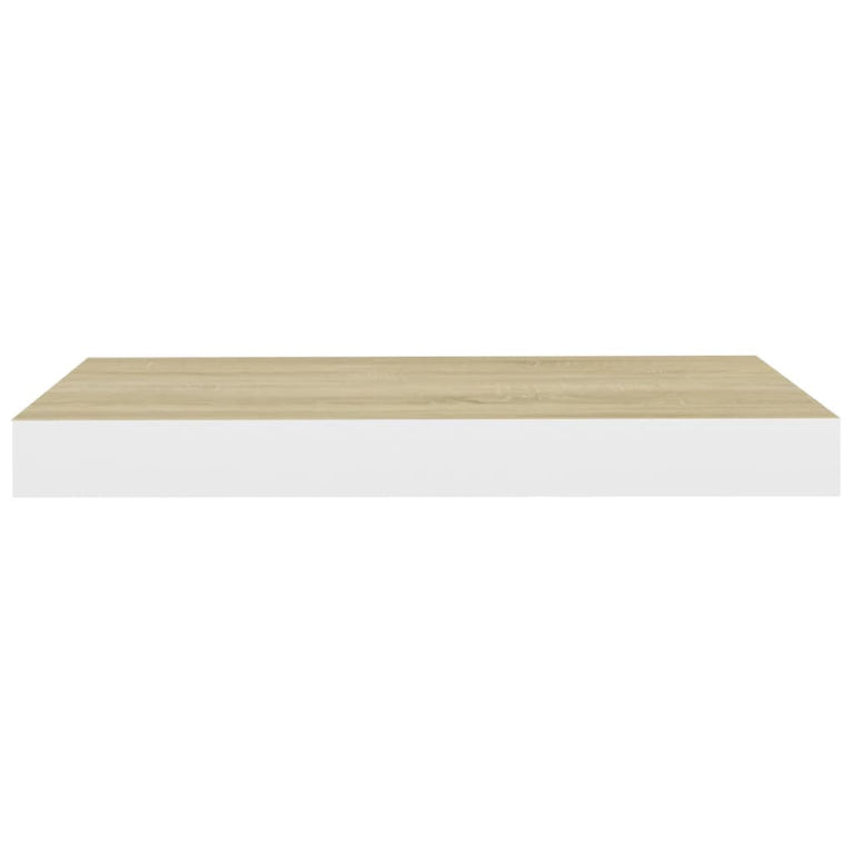 Wandschap zwevend 50x23x3,8 cm MDF eikenkleurig en wit MeubelReus
