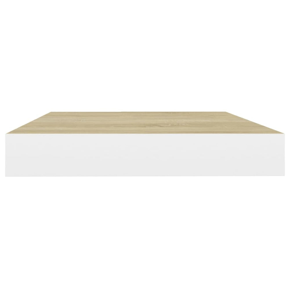 Wandschappen zwevend 4 st 50x23x3,8 cm MDF eikenkleurig en wit MeubelReus