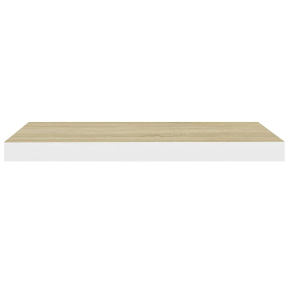 Wandschap zwevend 60x23,5x3,8 cm MDF eikenkleurig en wit MeubelReus