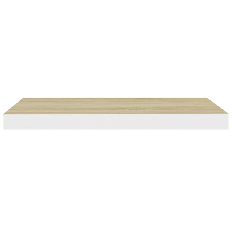 Wandschap zwevend 60x23,5x3,8 cm MDF eikenkleurig en wit MeubelReus