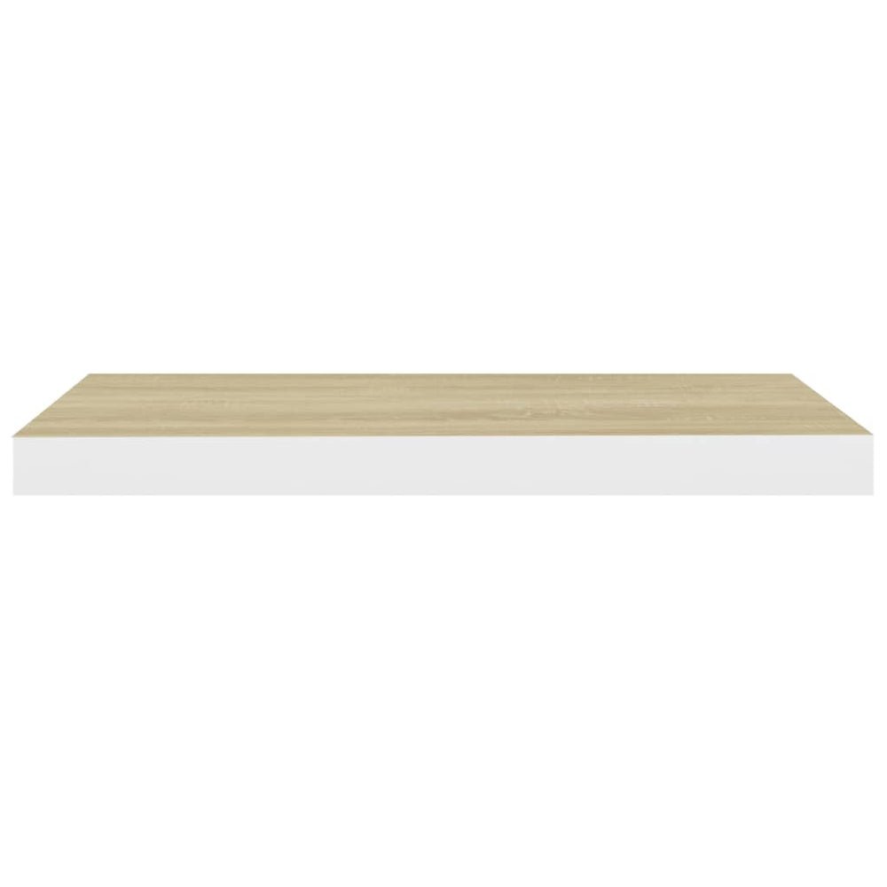 Wandschappen zwevend 2 st 60x23,5x3,8 cm MDF eikenkleurig wit MeubelReus