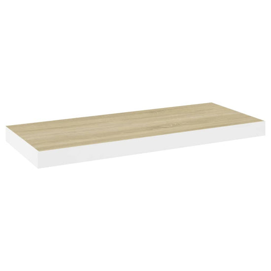 Wandschappen zwevend 4 st 60x23,5x3,8 cm MDF eikenkleurig wit MeubelReus