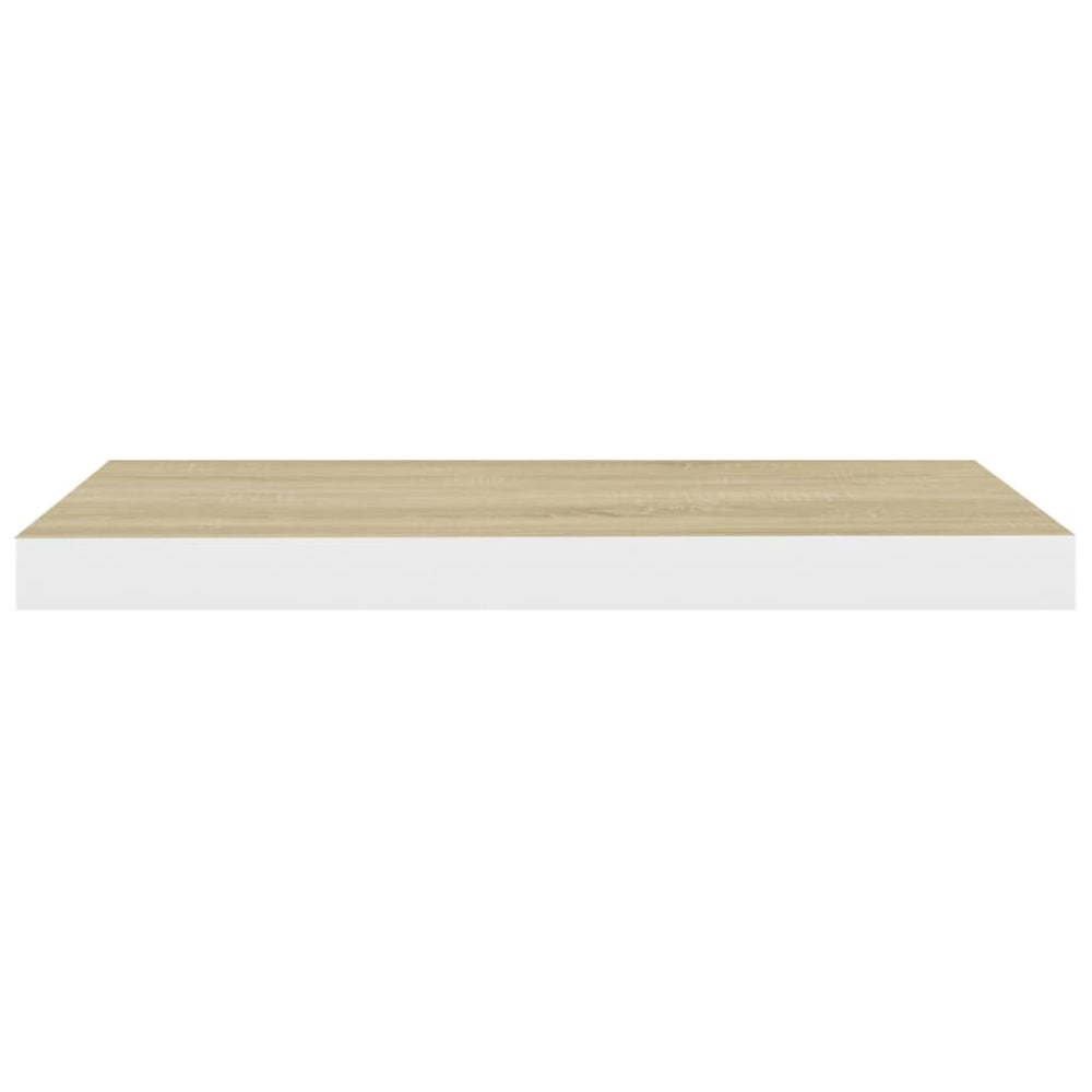 Wandschappen zwevend 4 st 60x23,5x3,8 cm MDF eikenkleurig wit MeubelReus