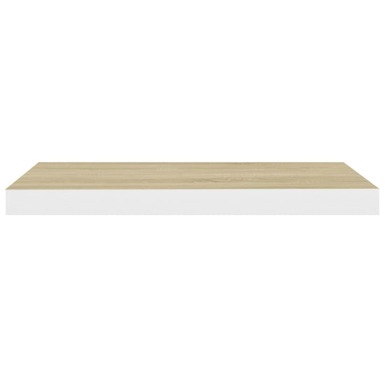 Wandschappen zwevend 4 st 60x23,5x3,8 cm MDF eikenkleurig wit MeubelReus