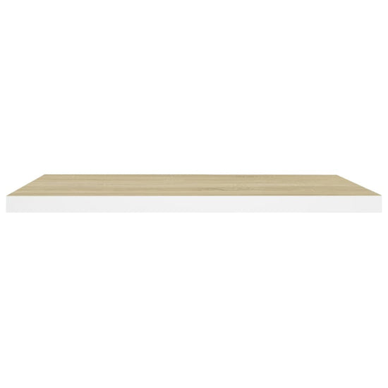 Wandschap zwevend 80x23,5x3,8 cm MDF eikenkleurig en wit MeubelReus