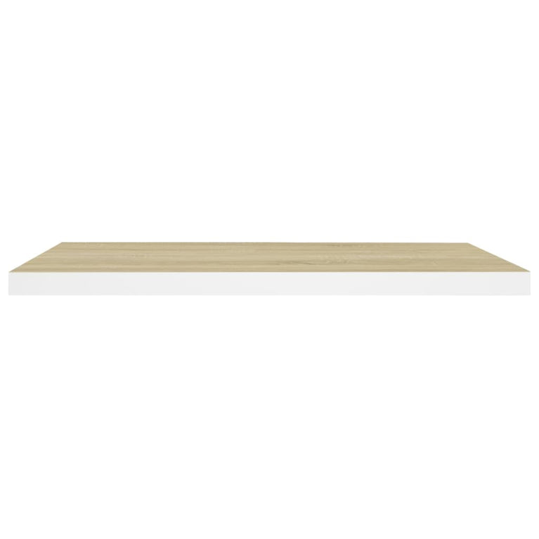 Wandschap zwevend 80x23,5x3,8 cm MDF eikenkleurig en wit MeubelReus
