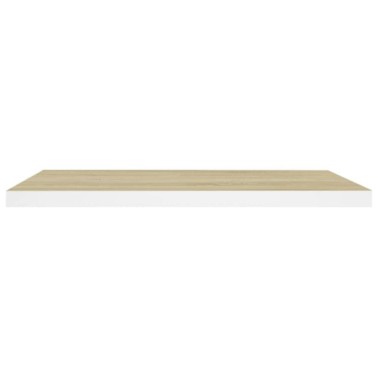 Wandschappen zwevend 4 st 80x23,5x3,8 cm MDF eikenkleurig wit MeubelReus
