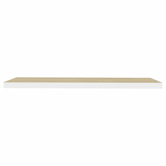 Wandschap zwevend 90x23,5x3,8 cm MDF eikenkleurig en wit MeubelReus