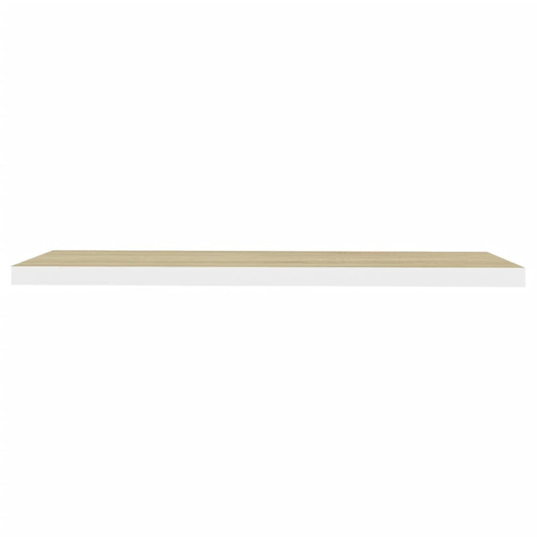 Wandschap zwevend 90x23,5x3,8 cm MDF eikenkleurig en wit MeubelReus