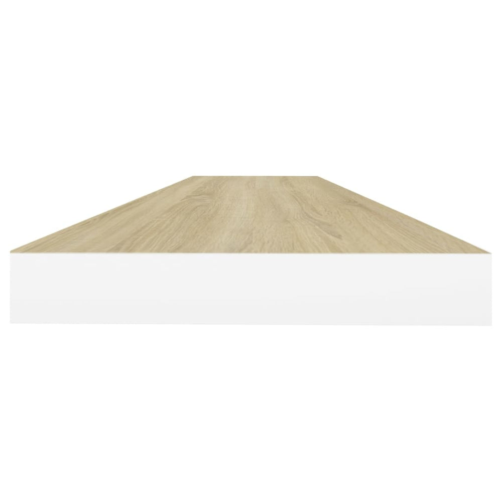 Wandschappen zwevend 2 st 90x23,5x3,8 cm MDF eikenkleurig wit MeubelReus