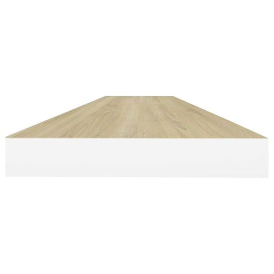 Wandschappen zwevend 2 st 90x23,5x3,8 cm MDF eikenkleurig wit MeubelReus