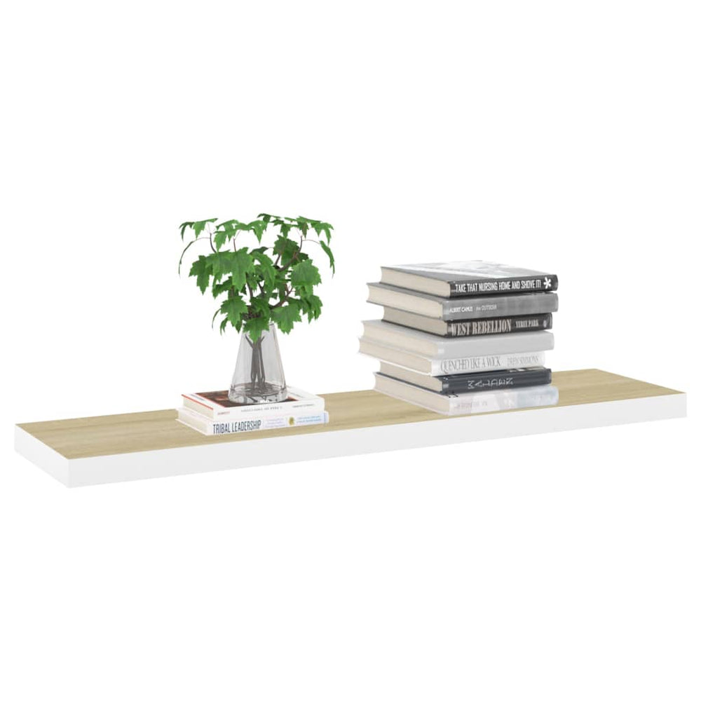 Wandschappen zwevend 4 st 90x23,5x3,8 cm MDF eikenkleurig wit MeubelReus