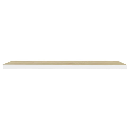 Wandschappen zwevend 4 st 90x23,5x3,8 cm MDF eikenkleurig wit MeubelReus