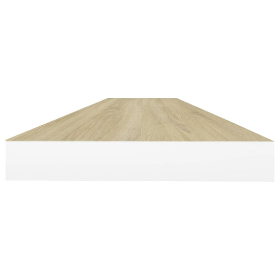 Wandschappen zwevend 4 st 90x23,5x3,8 cm MDF eikenkleurig wit MeubelReus
