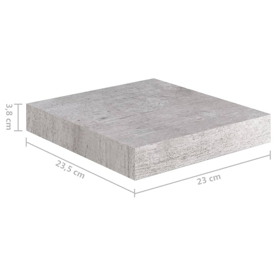 Wandschap zwevend 23x23,5x3,8 cm MDF betongrijs MeubelReus